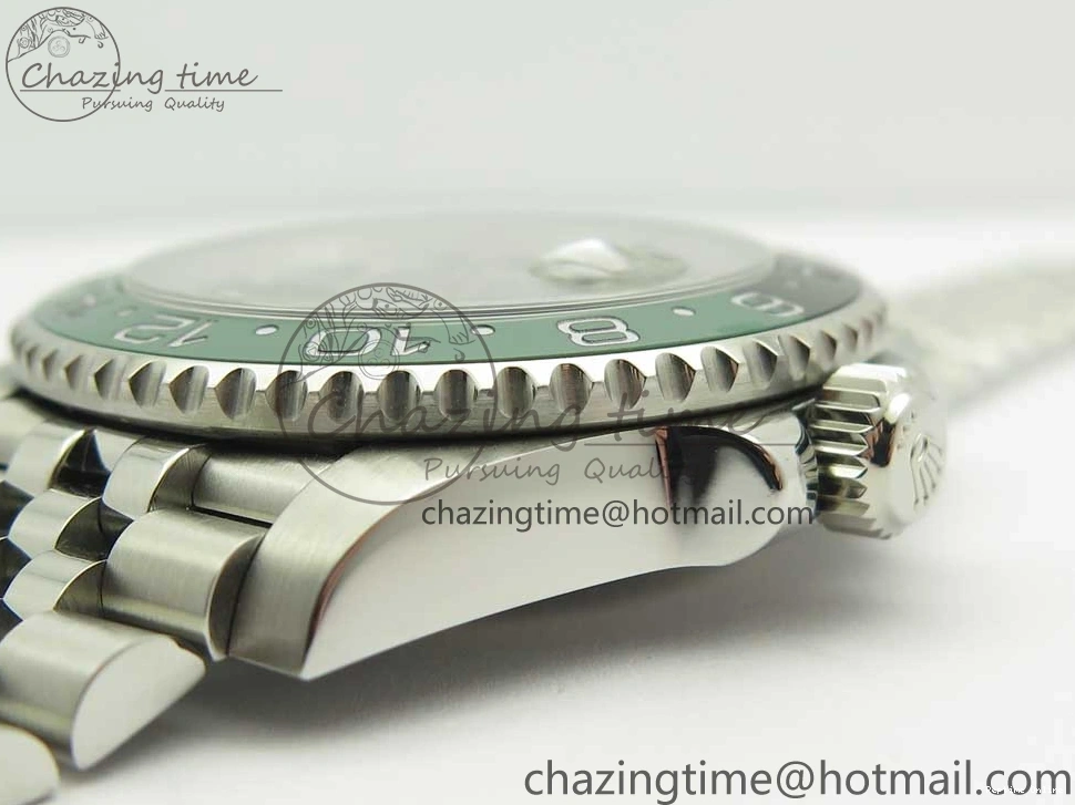 0201 UrbanChic GMT-Master II 126710 BLRO BPF Black Green Ceramic Bezel SS Black Dial on SS Jubilee Bracelet A 3347